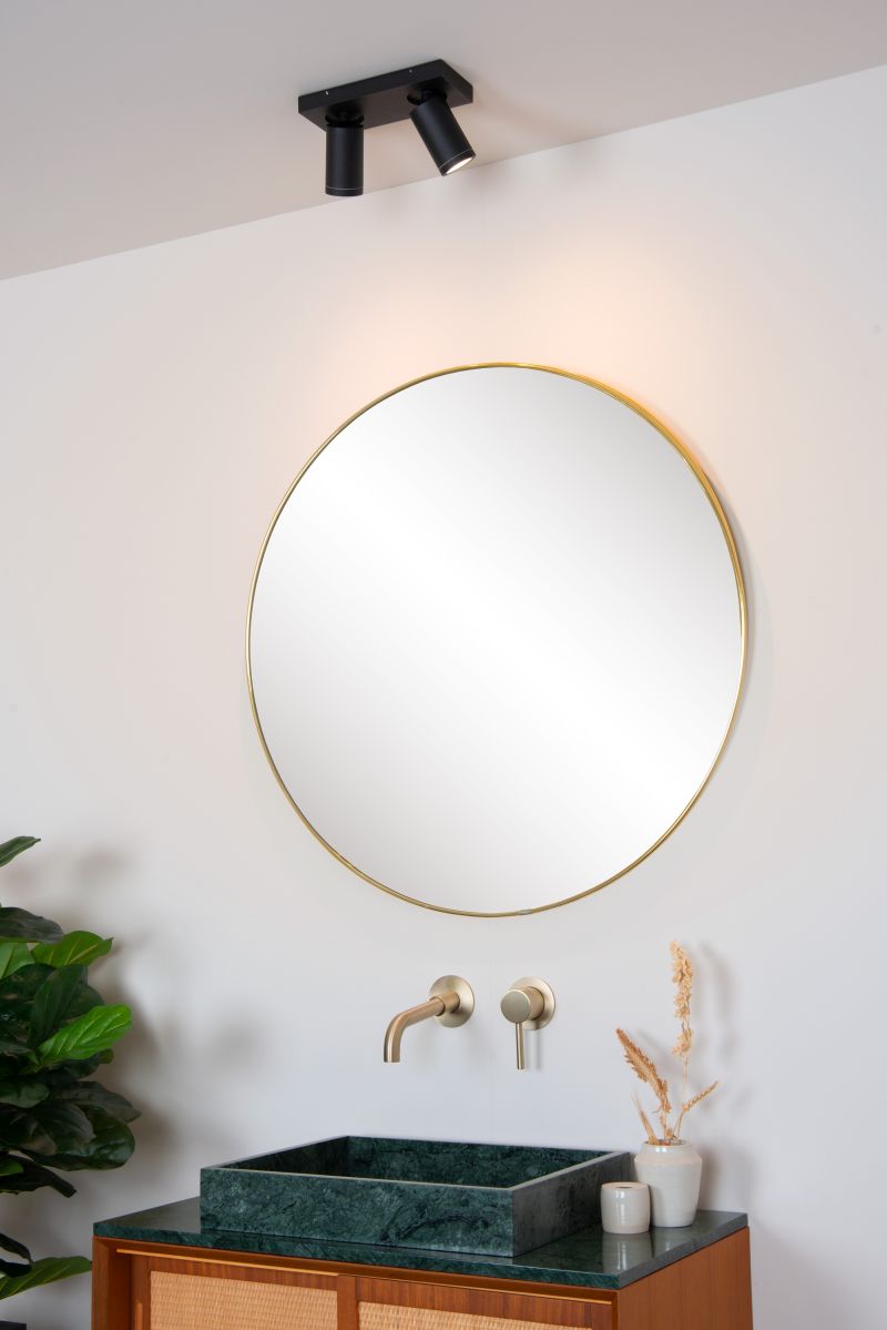 Lucide TAYLOR - Stropné bodové svietidlo Kúpeľňa - LED Dim to warm - GU10 - 2x5W 2200K/3000K - IP44 - Black